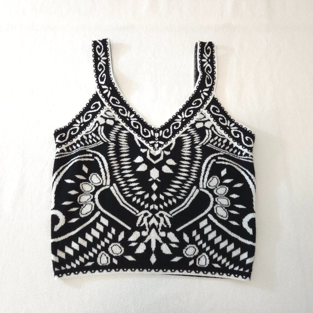 Express Women's Patterned Jacquard V-Neck Sweater Tank